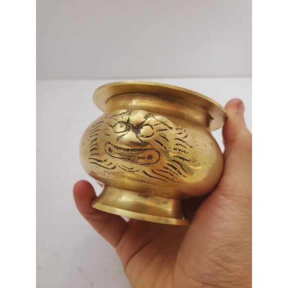 Vintage 1960s brass Planter, Plant Holder, Succulent Pot, brass Plant Po… - Picture 4 of 10